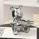 Shinebear - Elegant Ceramic Bear Sculpture with Shiny Finish & Functional Tray-6