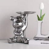 Variant image for Shinebear - Elegant Ceramic Bear Sculpture with Shiny Finish & Functional Tray-4