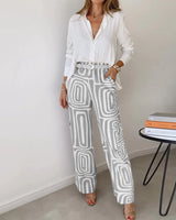 Candela - Women's Chic Blouse and Trouser Set