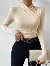 Variant image for Caline - Women's Top with Elegant Crossed Wrap Design & Flattering Fit-1