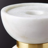 Marbello - Elegant Marble Candlestick with Brass Accents for Pillar Candles-4