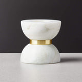 Marbello - Elegant Marble Candlestick with Brass Accents for Pillar Candles-6