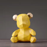 Variant image for GeoBear - Modern Geometric Resin Animal Figurine with Silver Accents-6