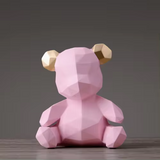 Variant image for GeoBear - Modern Geometric Resin Animal Figurine with Silver Accents-2