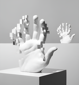 MosaicArt – Abstract Resin Hand Sculpture with Artistic Mosaic Design