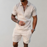 Variant image for Luca - Lightweight Casual Summer Outfit Set for Men, Breathable Polo & Shorts-13