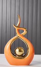 LuxeForm – Abstract Ceramic Sculpture with Gold Accents