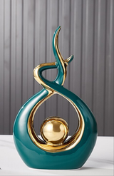 LuxeForm – Abstract Ceramic Sculpture with Gold Accents