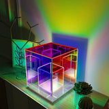 LumiPrism – Modern Table Lamp with Playful Light & Sleek Cube Design