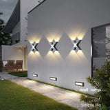 Modern Waterproof X-Shape LED Wall Light - Stylish Outdoor Illumination 1