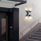 Modern Waterproof X-Shape LED Wall Light - Stylish Outdoor Illumination 3