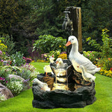 Quackhaven Duck Family - Decorative Outdoor Fountain for Tranquil Gardens 1