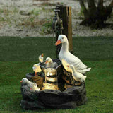 Quackhaven Duck Family - Decorative Outdoor Fountain