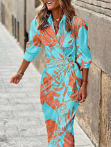 Women's Summer Wrap Dress with Collar