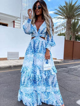 Luna – Boho V-Neck Women's Maxi Dress