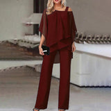 Women's Chic Cold Shoulder 2-Piece Set