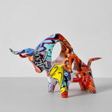 ArtToro - Handcrafted Graffiti Bull Statue for Modern Home Decor, 29 x 18.5 cm-4