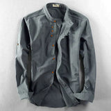 Men's Slim Fit Stand-Up Collar Shirt