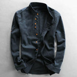 Men's Slim Fit Stand-Up Collar Shirt