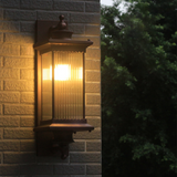 Vintage Black Outdoor Wall Lantern - Elegant Rectangular Design for Patios and Gardens 3