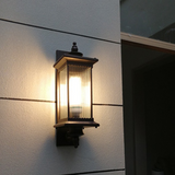 Vintage Black Outdoor Wall Lantern - Elegant Rectangular Design for Patios and Gardens 4