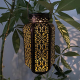 Vintage Iron Solar Hanging Lantern - Durable Outdoor Garden Light 1