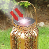 Vintage Iron Solar Hanging Lantern - Durable Outdoor Garden Light 2