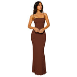 Women's Sleek Backless Maxi Dress