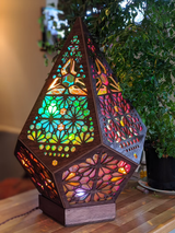 Glass-in-block style LED table lamp-Lumiaura 5