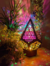 Glass-in-block style LED table lamp-Lumiaura 2