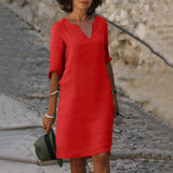 Women's V-Neck Dress with Flattering Fit