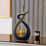 LuxeForm – Abstract Ceramic Sculpture with Gold Accents