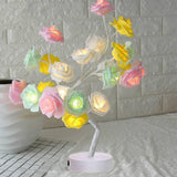 Variant image for RoseLuxe - Elegant Battery Operated Table Lamp with Decorative Bonsai Rose Design-1