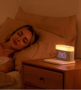 TriGlow - Wireless Charger with Alarm Clock & LED Table Lamp